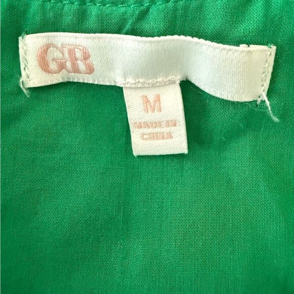 Gianni Bini Green Eyelet Wrap Mini Dress Tie Waist Spaghetti Strap Medium - Picture 3 of 6